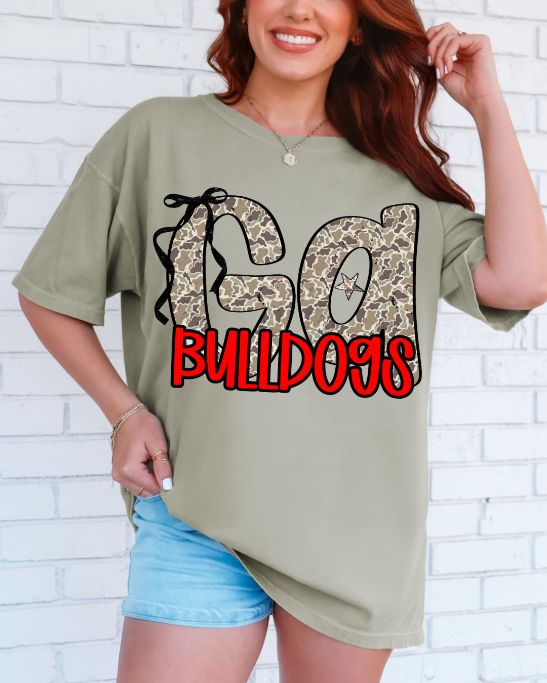 GA Bulldogs Camo Coquette Tee