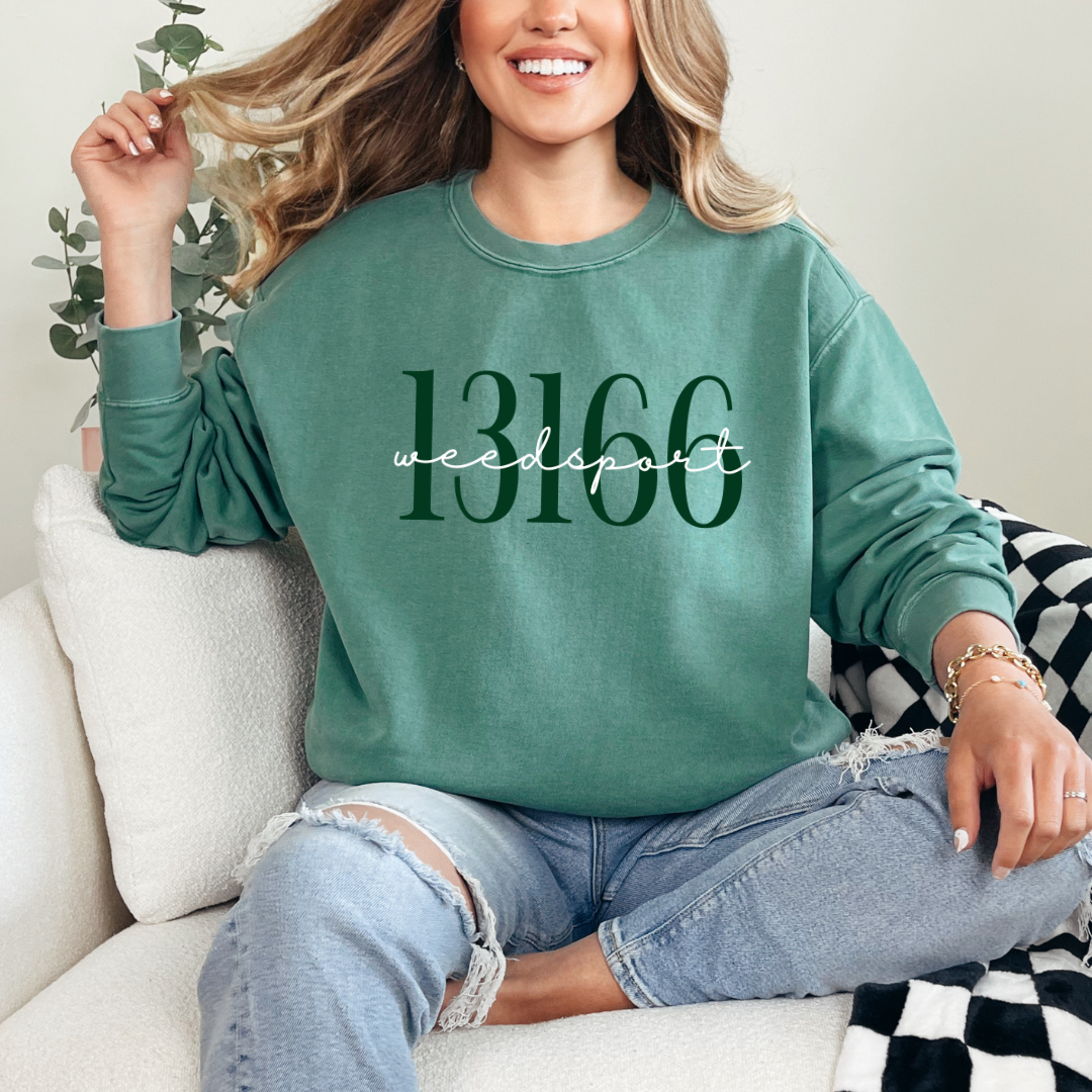 Zip Code Comfort Wash Crewneck Pullovers