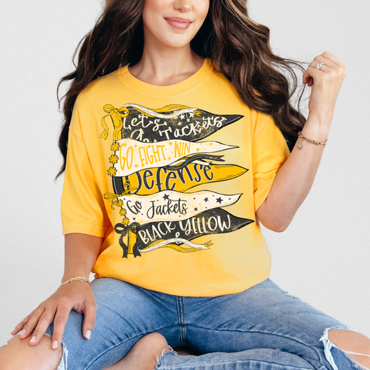 Yellow Jackets Gameday Pendant Garland Tee