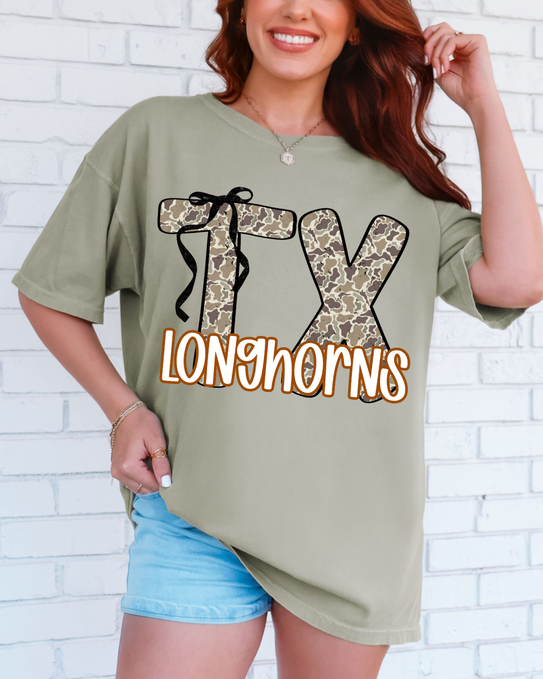 TX Longhorns Coquette Camo Graphic Tee
