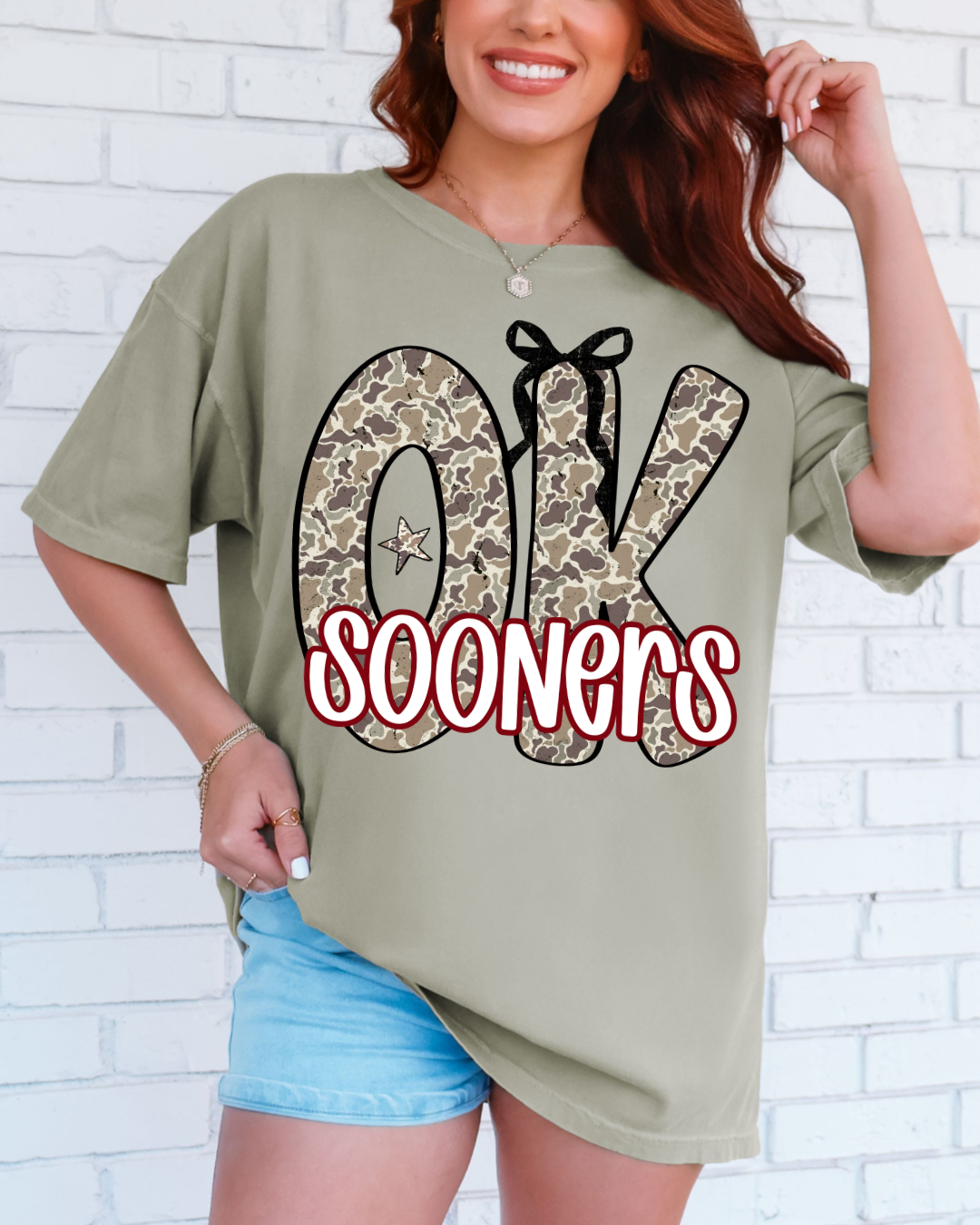 OK Sooners Coquette Camo Tee