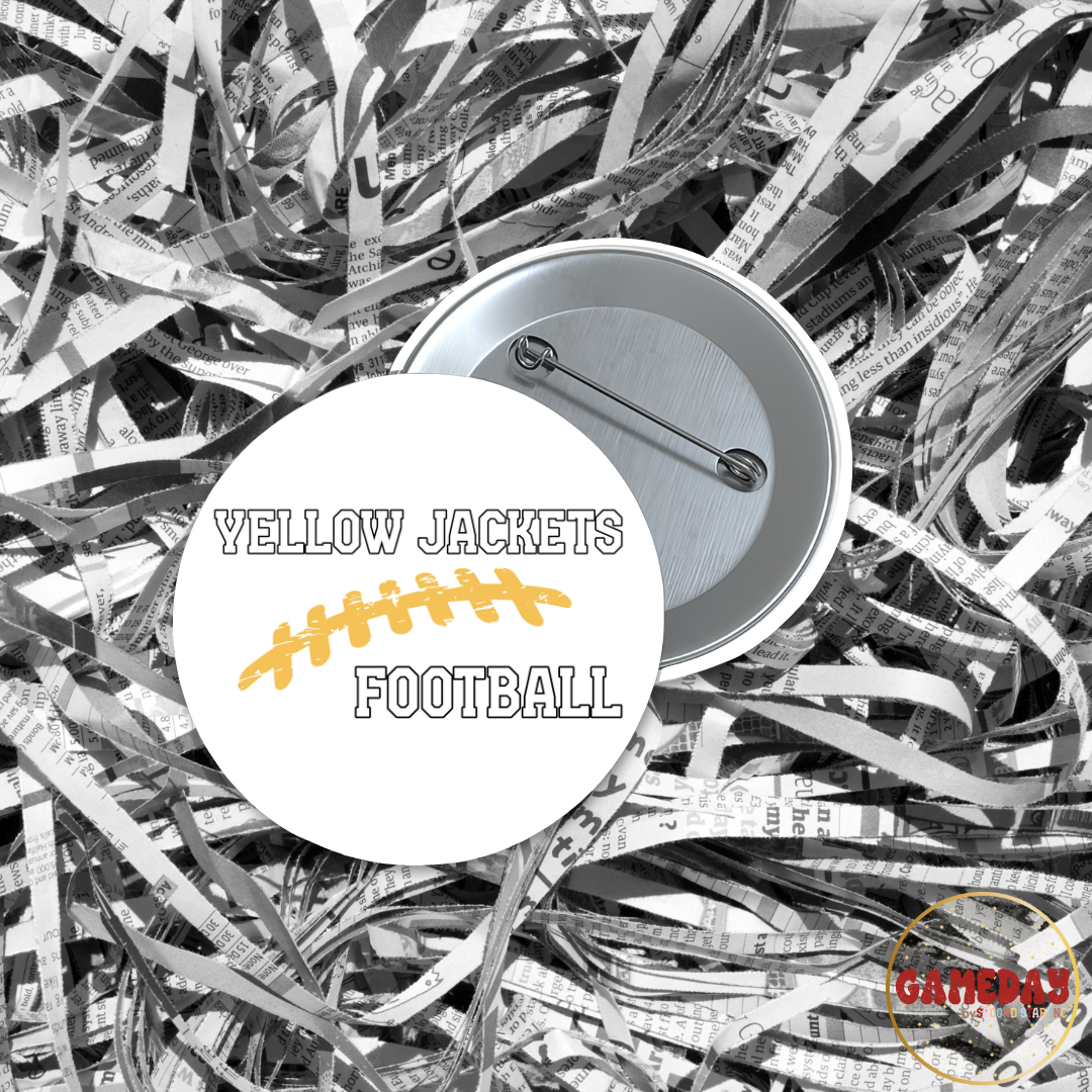 Yellow Jackets Football Laces Gameday Button