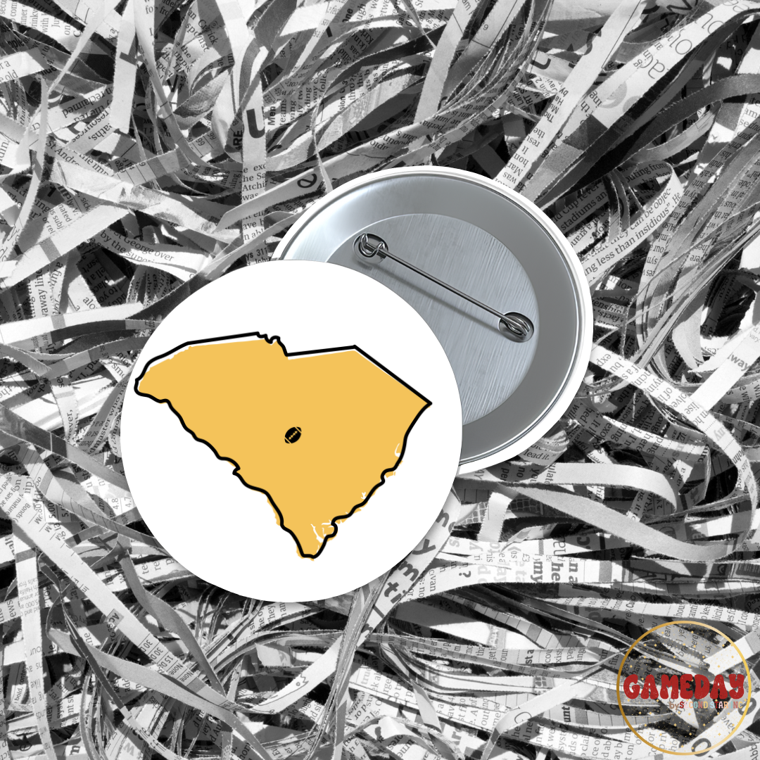 Yellow South Carolina Football Pin Gameday Button