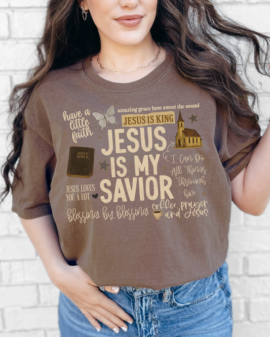 Jesus Is My Savior Comfort Colors Crewneck Tee