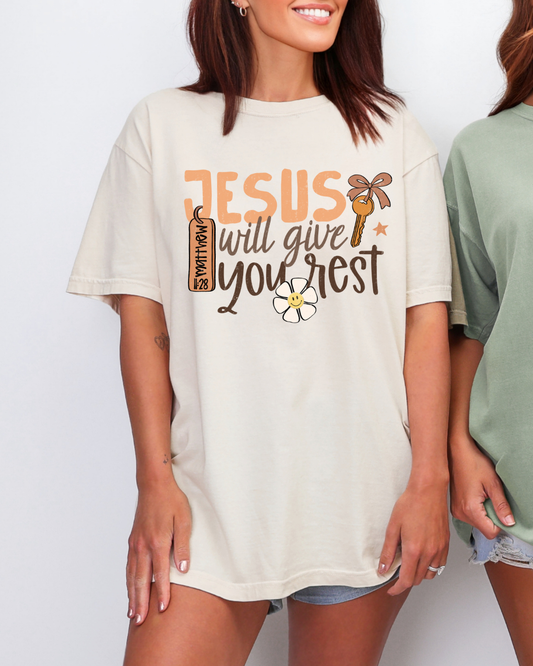 Jesus Will Give You Rest Graphic Tee