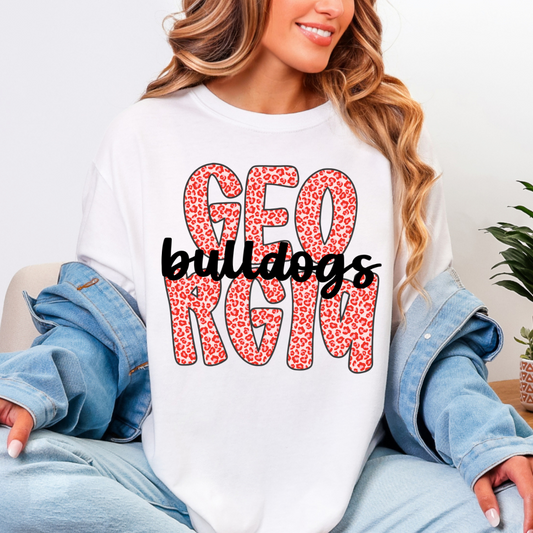 Georgia Bulldogs Cheetah Comfort Color Tee