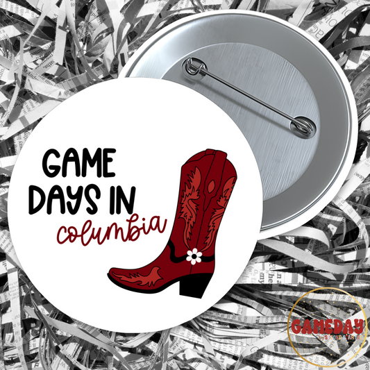 Game Days In Columbia Western Button
