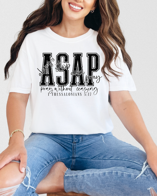 Always Stop And Pray Comfort Colors Crewneck Tee