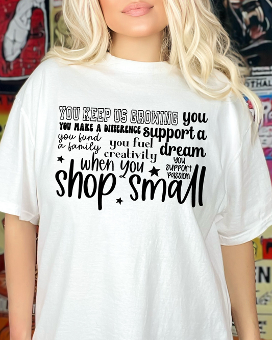 Keep Us Growing Shop Small Comfort Colors Crewneck Tee