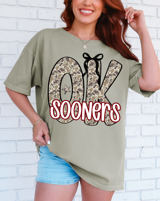OK Sooners Coquette Camo Tee
