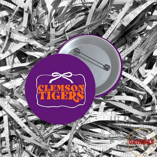 Clemson Tigers Framed With A Bow Gameday Button