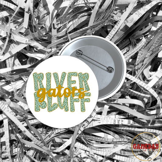 River Bluff Gators Cheetah Pinback Button