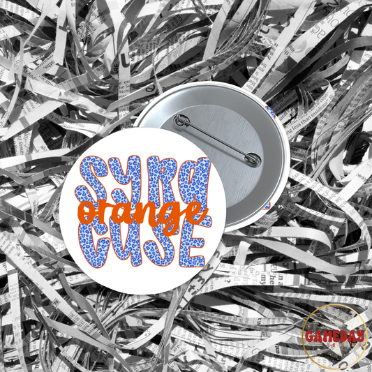 Syracuse Orange Cheetah Letter Gameday Button