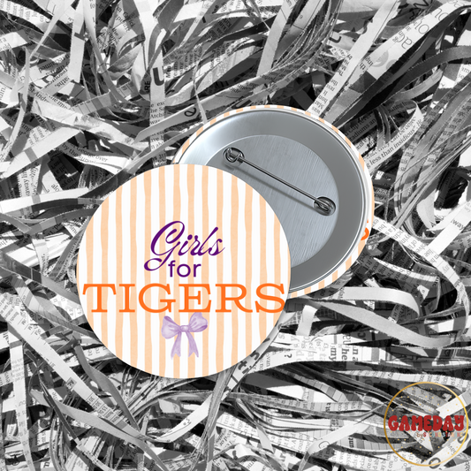 Girls For Tigers Button