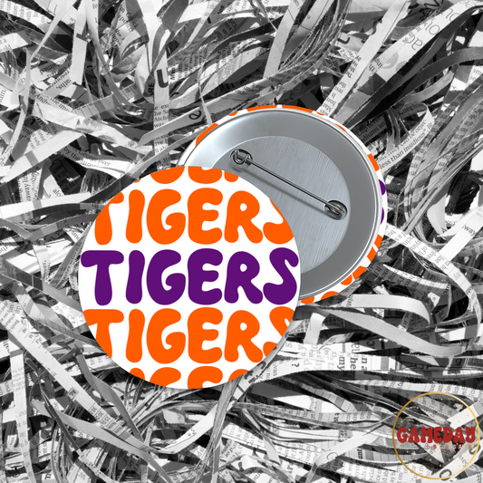 Tigers Groovy Stacked Button