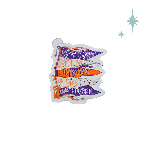 Let's Go Clemson Tigers Flag Pendant Sticker