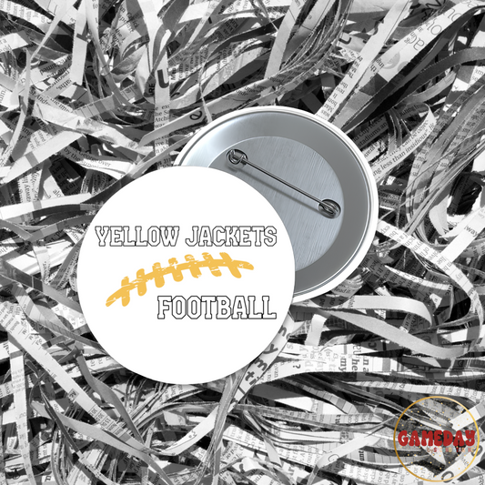 Yellow Jackets Football Laces Gameday Button